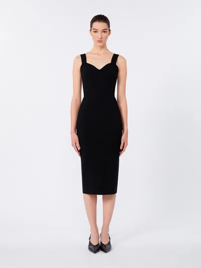 Max Mara Viscose Sheath Midi Dress In Black