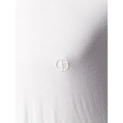 Giorgio Armani Men Stretch Viscose Jersey Crew Neck T-shirt In White