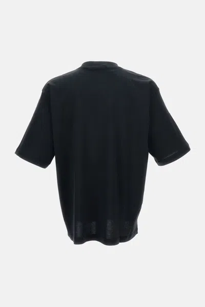 Marni Contemporary Black Cotton T-shirt With High Neckline In Black