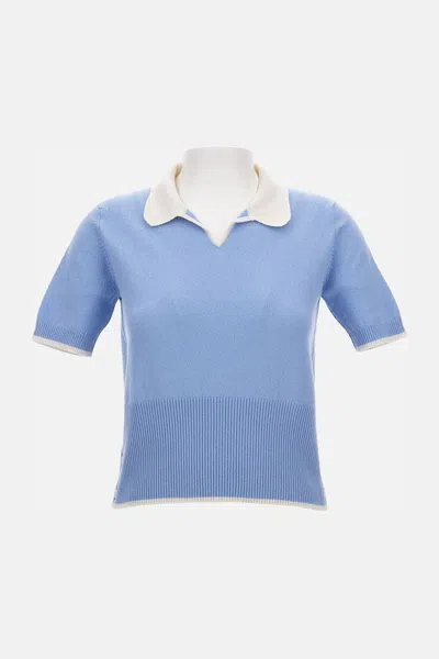 Thom Browne Ribbed-knit Short-sleeve Polo Top