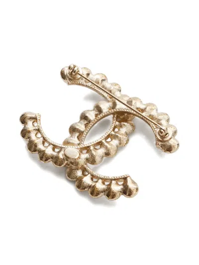 Pre-owned Chanel 2020 Cc Mark Rhinestone Brooch