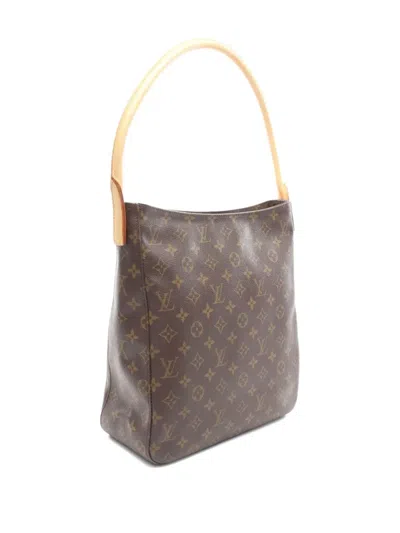 Pre-owned Louis Vuitton 2002 Looping Gm Monogram Shoulder Bag In Brown