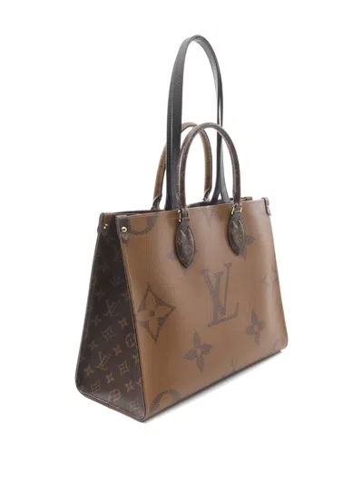 Pre-owned Louis Vuitton 2021 On-the-go Mm Two-way Handbag In Brown