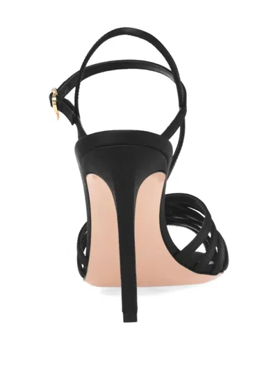 Gianvito Rossi Lattice-strap Heeled Sandals In Black