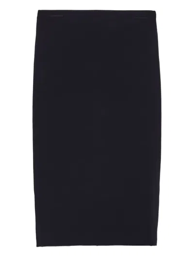 Prada Cotton Midi Skirt In Black