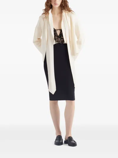 Prada Cotton Midi Skirt In Black
