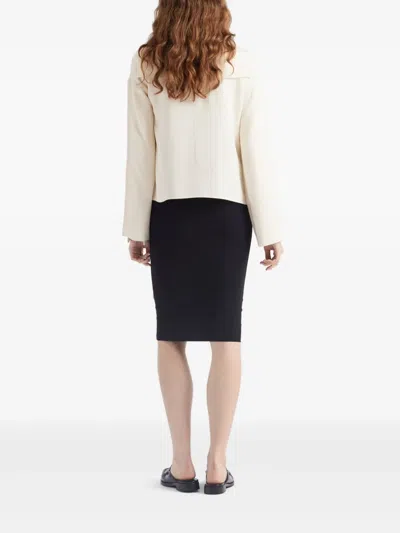 Prada Cotton Midi Skirt In Black
