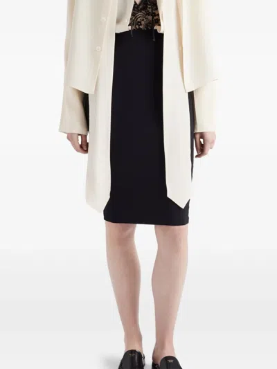 Prada Cotton Midi Skirt In Black