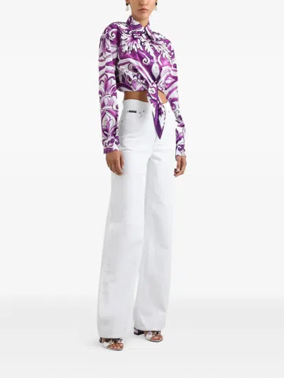 Dolce & Gabbana Trousers Wide-leg Five Pockets In White