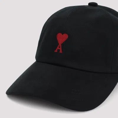 Ami Alexandre Mattiussi Ami Red Adc Embroidery Hat Men In Black