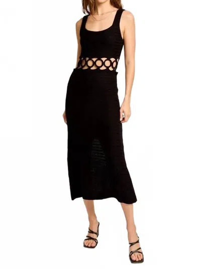Le Lis Chrissy Crochet Dress In Black In Black