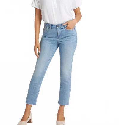 Nydj Sheri Slim Ankle Jeans With Frayed Hem In Blue Valley In Blue
