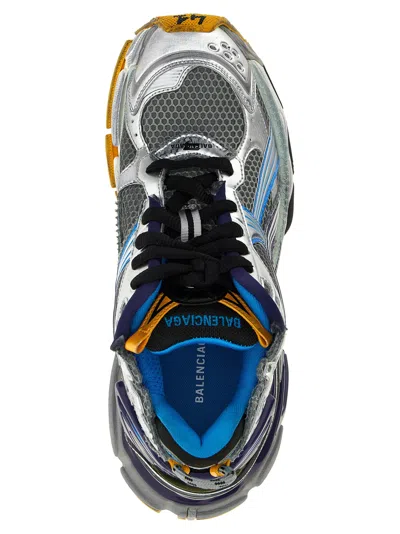Balenciaga Multicolor Mesh And Rubber Runner Sneakers In Blue