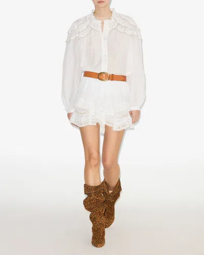 Isabel Marant Étoile Geana Tiered Ruffled Lace-trimmed Cotton-voile Shorts In White