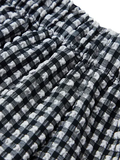 Hunza G Seersucker Gingham Elastic Waistband Shorts