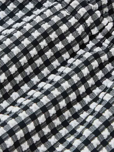 Hunza G Halter Neck A-line Check Dress In Gray