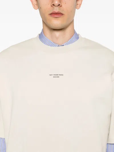 Drôle De Monsieur Drole De Monsieur Le T Shirt Slogan Classique In White