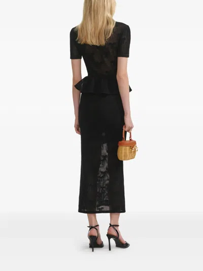 Self-portrait Self Portrait Women Bow Crochet Midi Dress In Black