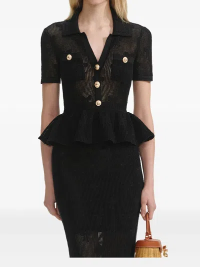 Self-portrait Self Portrait Women Bow Crochet Midi Dress In Black