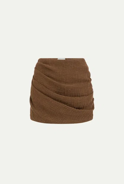Le Kasha Draped Skirt Clothing In Brown