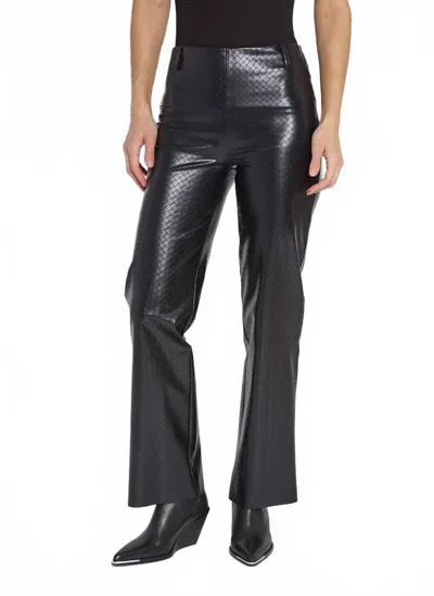 Lyssé Amara Straight Flare Vegan Leather Pants In Black Wicker In Black