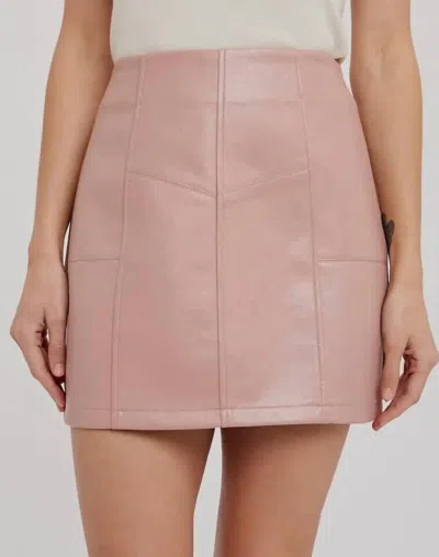 Bluivy Shiloh Pleather Skirt In Pink In Pink