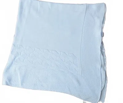 Dolce Goccia Knit Baby Blanket In Pastel Blue