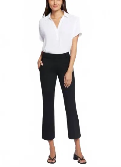 Nydj Pull-on Flared Ankle Trouser Pants Sculpt-her In Black In Black