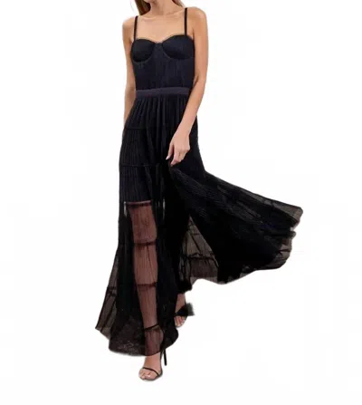 Moon River Graysen Tulle Dress In Black In Black