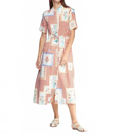 Vilagallo Dress Aroa Patchwork Rayas Print In Multi