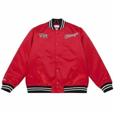 Mitchell & Ness Nba Chicago Bulls Heavyweight Jacket In Scarlet In Red