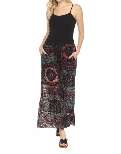 Johnny Was Axelle Wide Leg Burnout Pant In Nava In Black
