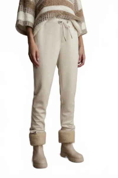 Summum Trouser Suedine Bonded In I22 Ivory In Neutral