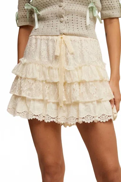 Listicle Libby Lace Skort In Cream In Neutral