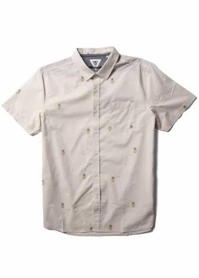 Vissla Men's Fired Up Eco Short Sleeve Woven Shirt In Bone In Neutral