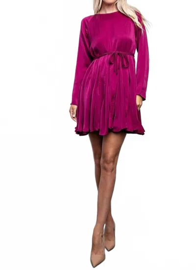 Glam Collections Denise Mini Dress In Magenta