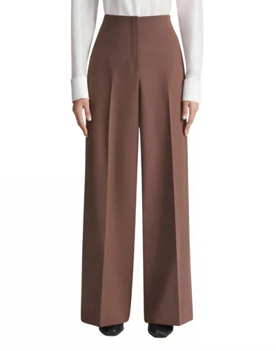 Lafayette 148 Responsible Wool Double Face Thames Pant In Brown