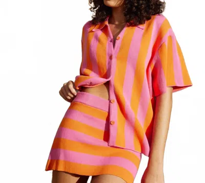 Aston Studio Knit Beach Mini Skirt In Arisa In Multi