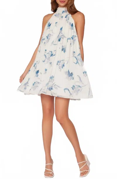Lost + Wander Savannah Dress In White/blue In White