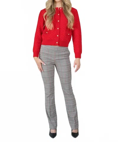 Lisette L Mini Flare Plaid Pant In Red Plaid In Multi