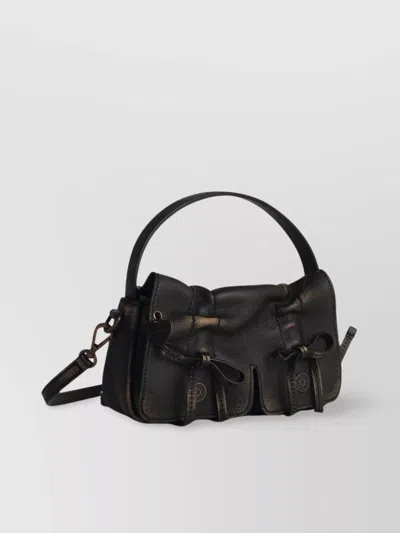 Acne Studios Handle Shoulder Bag With Bow And Adjustable Strap
