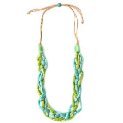 Caribbean Emerald Kelly Necklace In Green And Teal