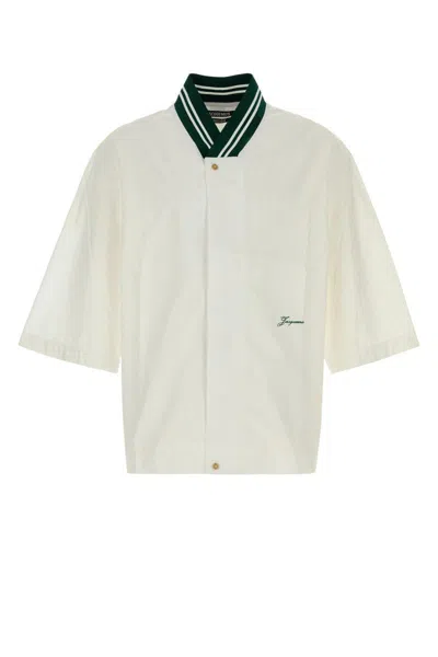 Jacquemus La Chemise Baseball Mc In Neutral