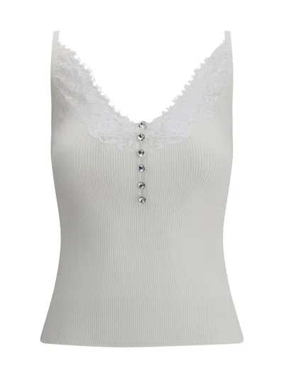 Self-portrait Self Portrait Women Lace Trim Knit Top In White