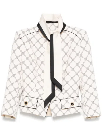 Elisabetta Franchi Light Beige Tailored Jacket In White