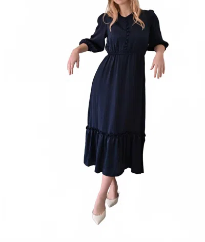 Pero New York Caroline Dress In Midnight Blue