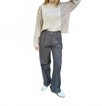 Nia Sly Pleated Pants In Gray In Gray