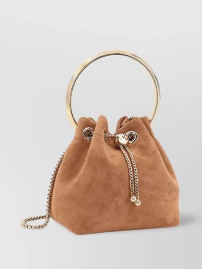 Jimmy Choo Suede Metal Handle Shoulder Bag