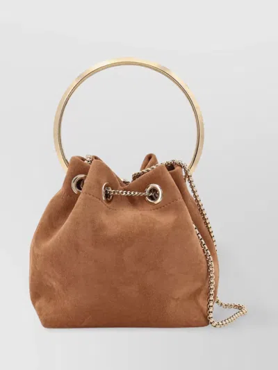 Jimmy Choo Suede Metal Handle Shoulder Bag