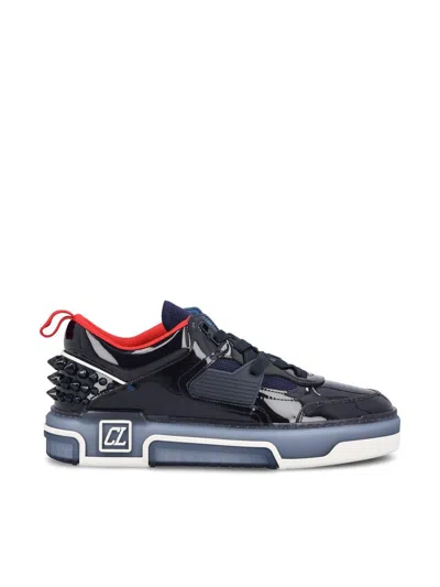 Christian Louboutin Mens Zaffiro Astroloubi Leather Trainers In Blue